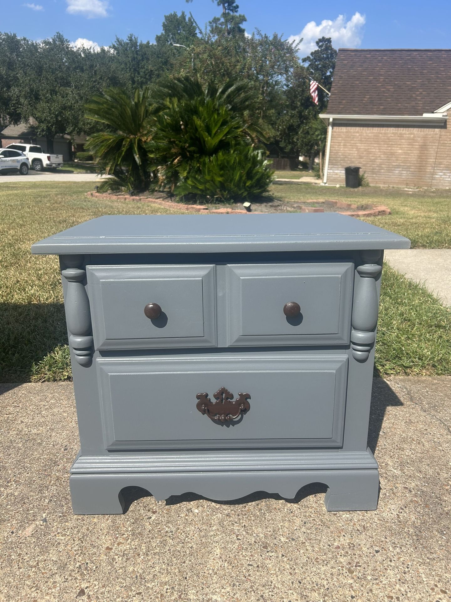 Vintage Nightstand - Web Grey