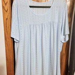 3xl Women's Blue eyelit Blouse - BRAND NEW