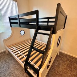 Twin Over Full Bunk Bed Solid Wood Heavy Duty