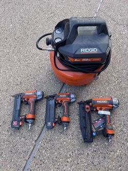 RIDGID 6 Gallon 150 PSI Air Compressor OF60150HB with 3 tools