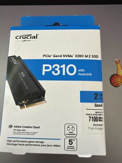 Crucial P310 2TB NVMe Gen4 SSD w/ Heatsink – Brand New Sealed – 7100MB/s