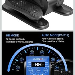 Under Desk Elliptical Machine, Electric Seated Pedal Exerciser, Min Leg Exerciser with Remoter, 12 Level Speeds, Forward & Reverse Direction, Manual &