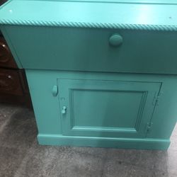 Nice Painted TV Stand With Drop Front   Desk Or Storage  37 Inches  Long  16 Deep 