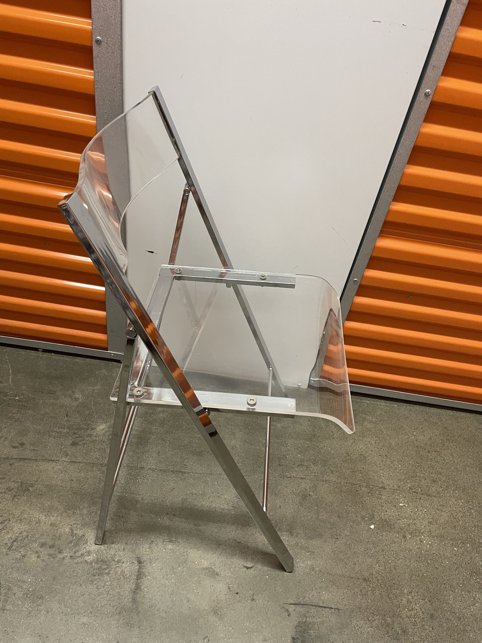 Clear Acrylic Used Folding Ghost Chair CB2 Peekaboo Style