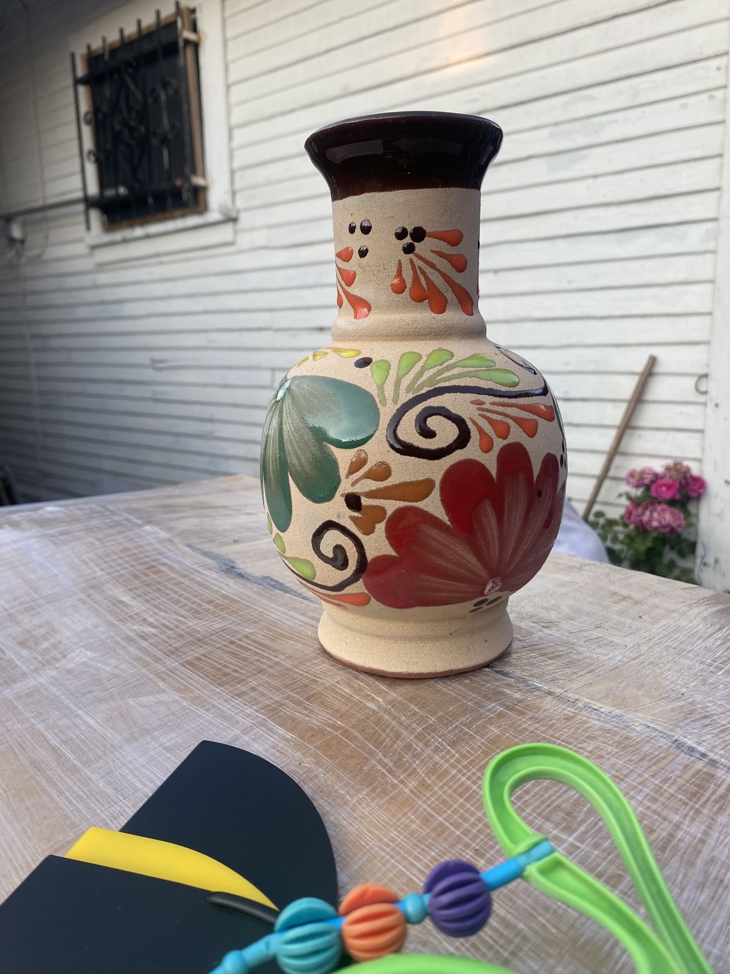 Floreros Mexicanos Pintados Con Barniz