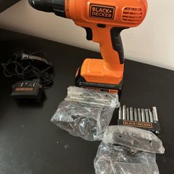 Black & Decker 20V Max Cordless Decker Drill w/ Bits & Accessories