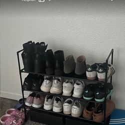  Shoe Rack with Non-Woven Fabric - X-Large Shoe Organizer, 3-Tier Shoe Storage Rack, Sturdy Shoe Rack for Closet, Garage & Corridor, Stackable Shoe Ra