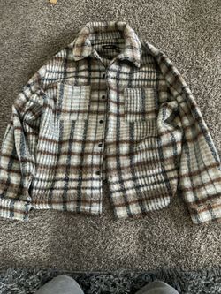 Cream Oversized Flannel, Medium