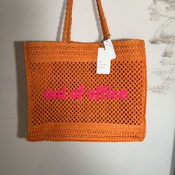 NWT A New Day “Out of Office” Raffia Bag – Orange – Target