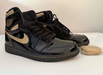 Size 10 - Air Jordan 1 Retro High OG Black Metallic Gold Patent 2020 Retro Men’s