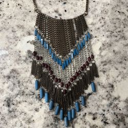 Vintage Multi Strand Bead Bib Necklace 