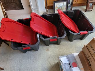 3 - 25 gallon Husky Tubs