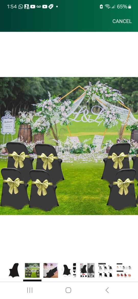 HAINARverS Stretch Spandex Folding Chair Covers 30PCS Universal Fitted Chair Cover Protector for Wedding,Party, Banquet, Holidays, Celebration, Decora