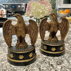 Pair of Rare Gilded Eagle Bookends by Borghese