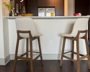 George Oliver Annemasse 28" H Solid Wood Bar Stools (Set of 2)