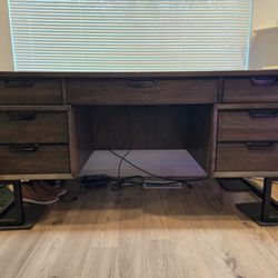 Harper Point Fossil 66" Executive Desk By Aspenhome