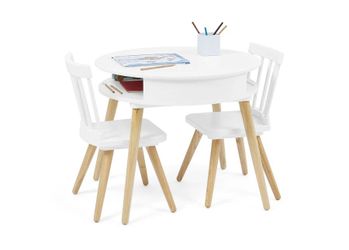 Hudson Storage Table & 2-Piece Chair Set – Kids' Table with Built-In Storage