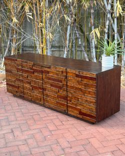 Mid-Century Brutalist Credenza 6' Studio Designs Sideboard TV Console