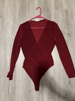 Burgundy Long Sleeve Top - large