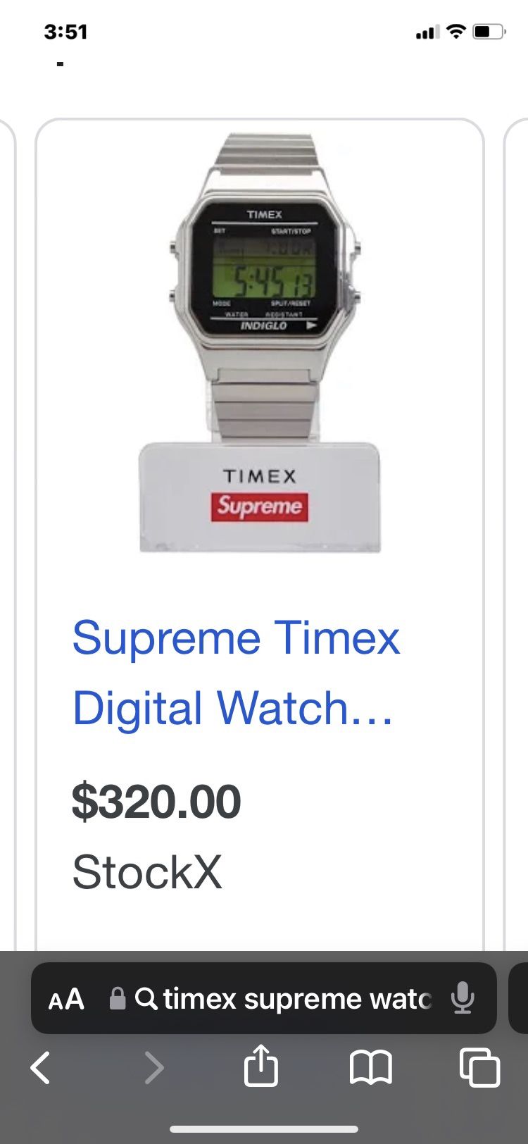 Supreme Timex Watch