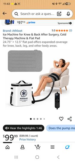 Athloot Cold Therapy Machine with Flat Pad