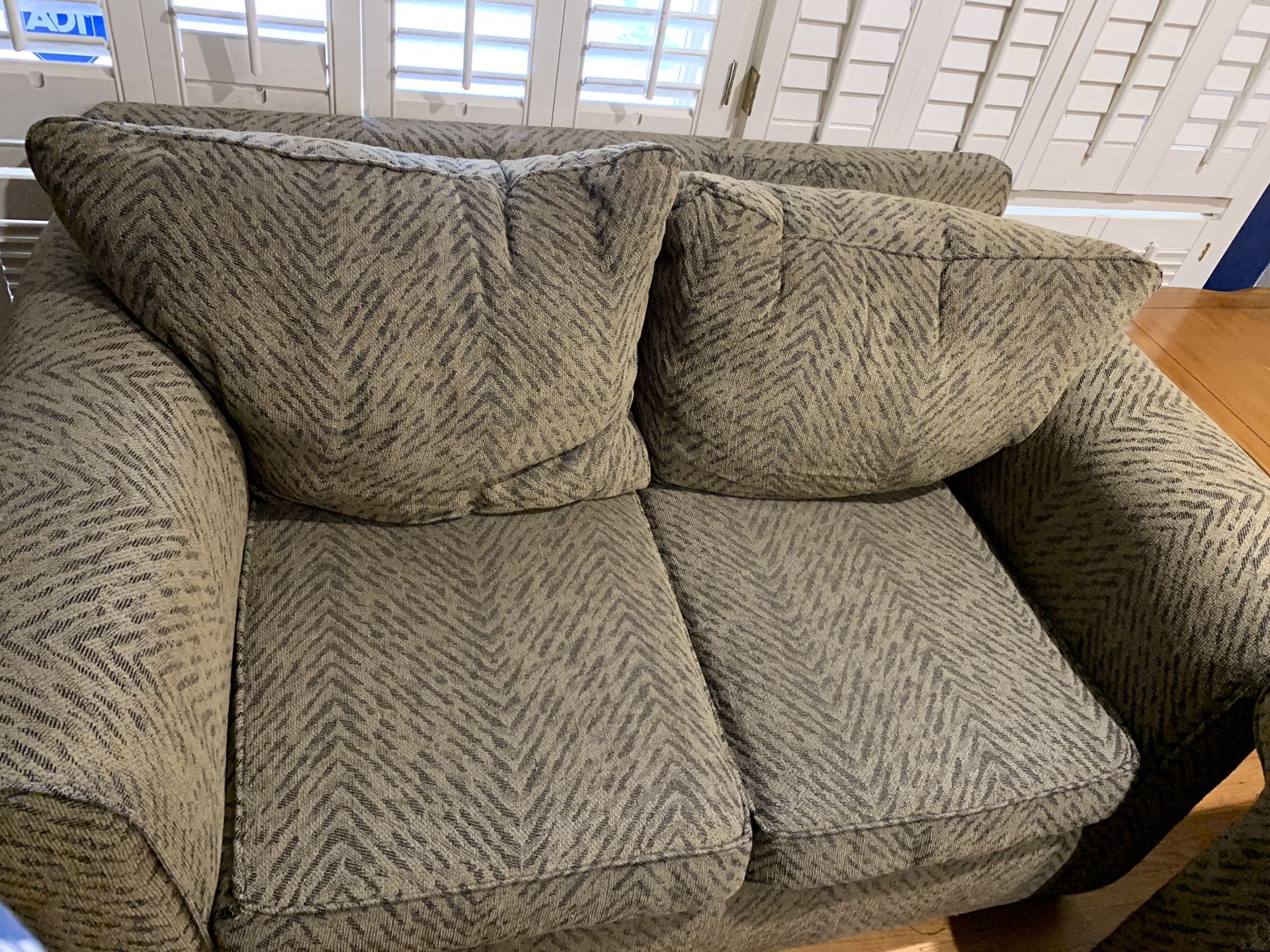 Couch, love seat, and recliner