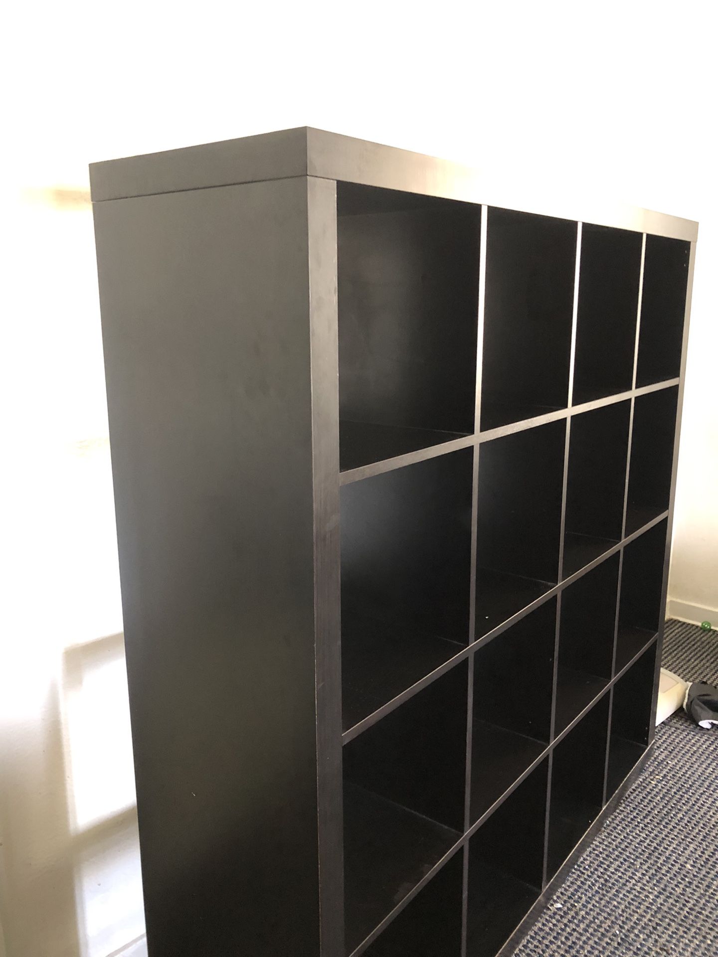 16 Section Wood Bookcase/ Storage Shelves 5’ X 5’