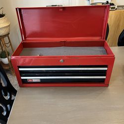 VINTAGE SEARS CRAFTSMAN 26" TWO DRAWER TOOLBOX TOOL CHEST WITH KEYS