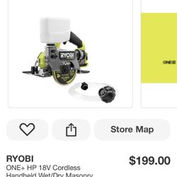 RYOBI ONE+ HP 18V Cordless Handheld Wet/Dry Masonry Tile Saw (Tool Only)