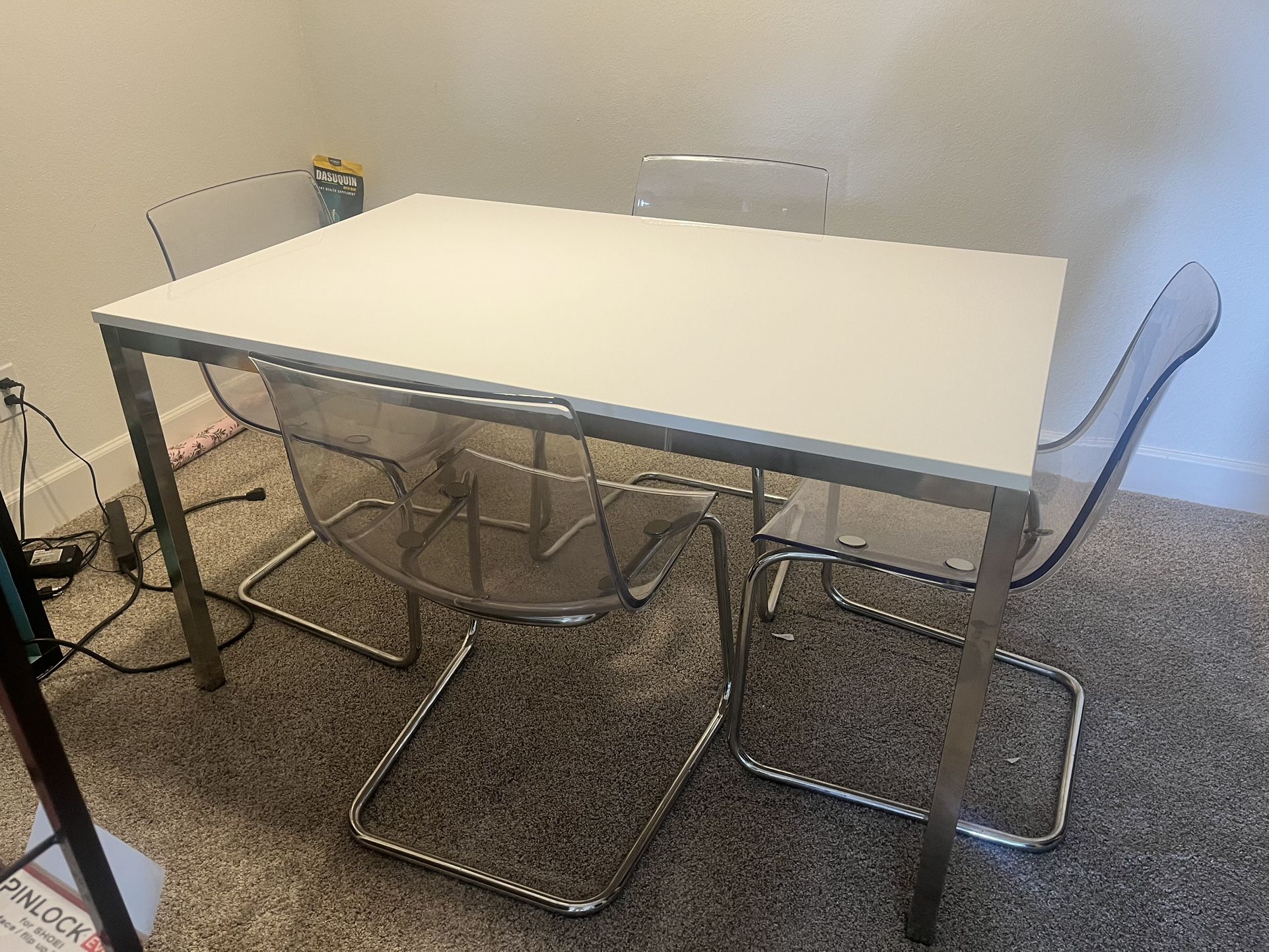 White Dining Table and Chairs