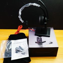 JIAMQISHI EH06-P Wireless Headset with AI Noise Cancelling Microphone. 
Noise Cancellation:
Features an AI environmental noise cancellation microphone
