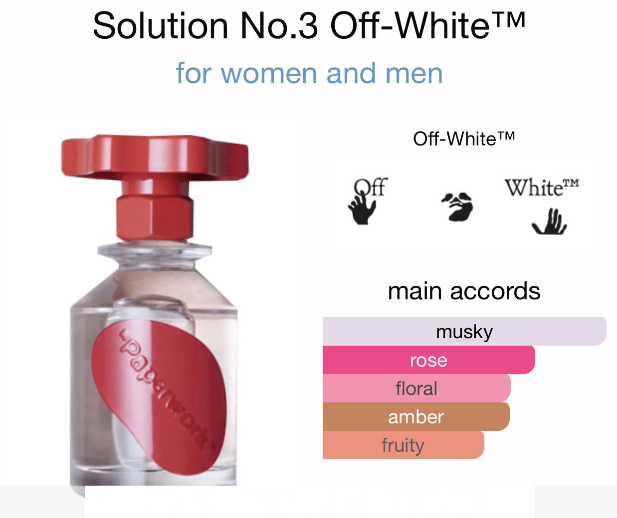 Eau De Parfum Off-White Paperwork Solution no. 3 EDP 100 ml 3.3 oz 