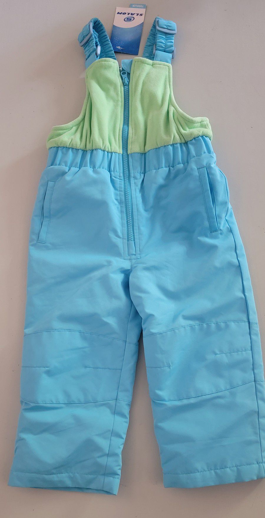 Slalom Toddler Snow Bib Overall Snow Pant- Blue/Green, 4T