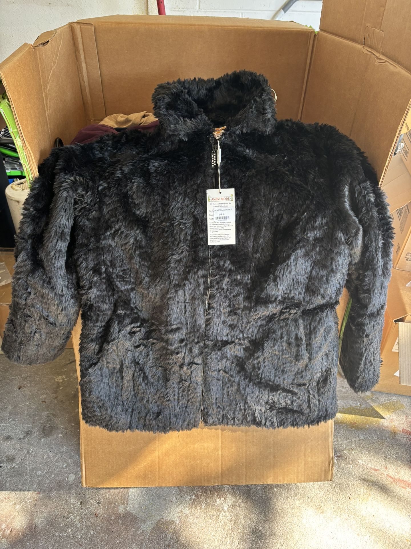 AMERI MODE BLACK MINK FAUX JACKET
