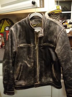 VINTAGE LEATHER MOTORCYCLE JACKET SIZE LG