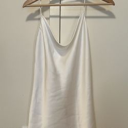 White Silk Tank Top Or Mini Dress