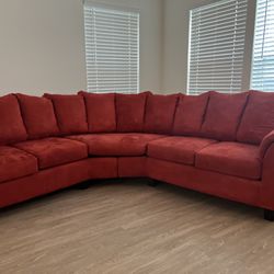 Big Red Sectional Couch 
