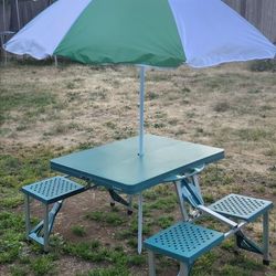Picnic Table With Umbrella