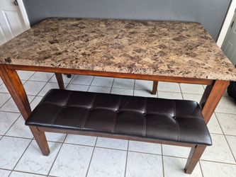 Dinner table and two benches