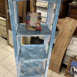 Freshly painted solid wood shelf