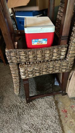 Wicker Dining chairs x2