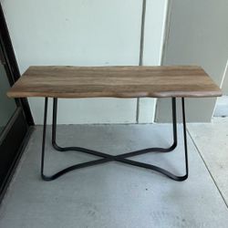 New In Box 47x17x31 Inches Tall Solid Wooden Top Accent Console Writing Desk Table Metal Legs contemporary Style Furniture 