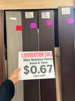 0.67 cents Flooring Liquidation. Bamboo water resistant flooring