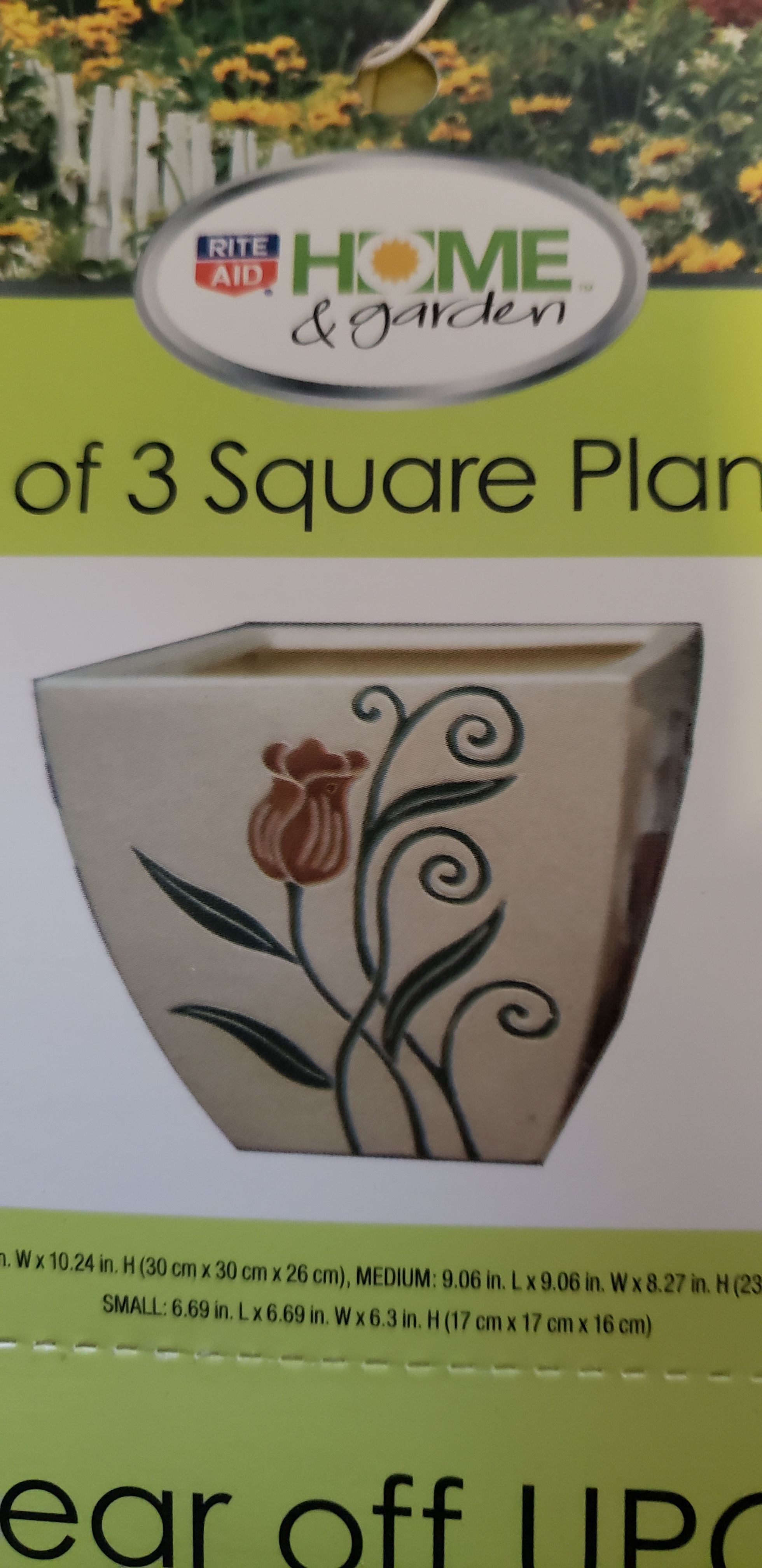 New set of 3 ceramic planters Large One Has A Crack 