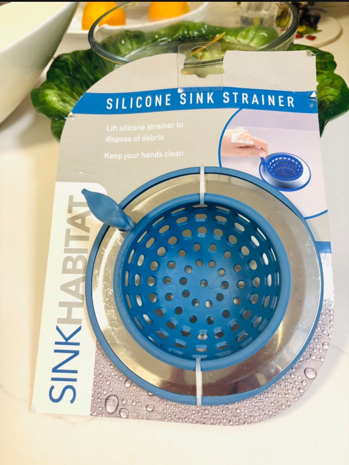 Blue Sink Strainer With Bird -