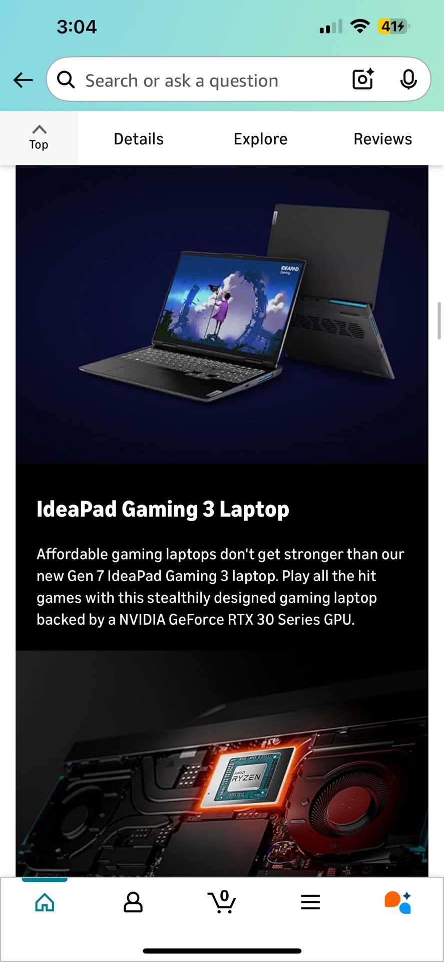 lenovo Ideapad 3 Gaming Laptop . Rtx3050 / Ryzen 5 6600h 