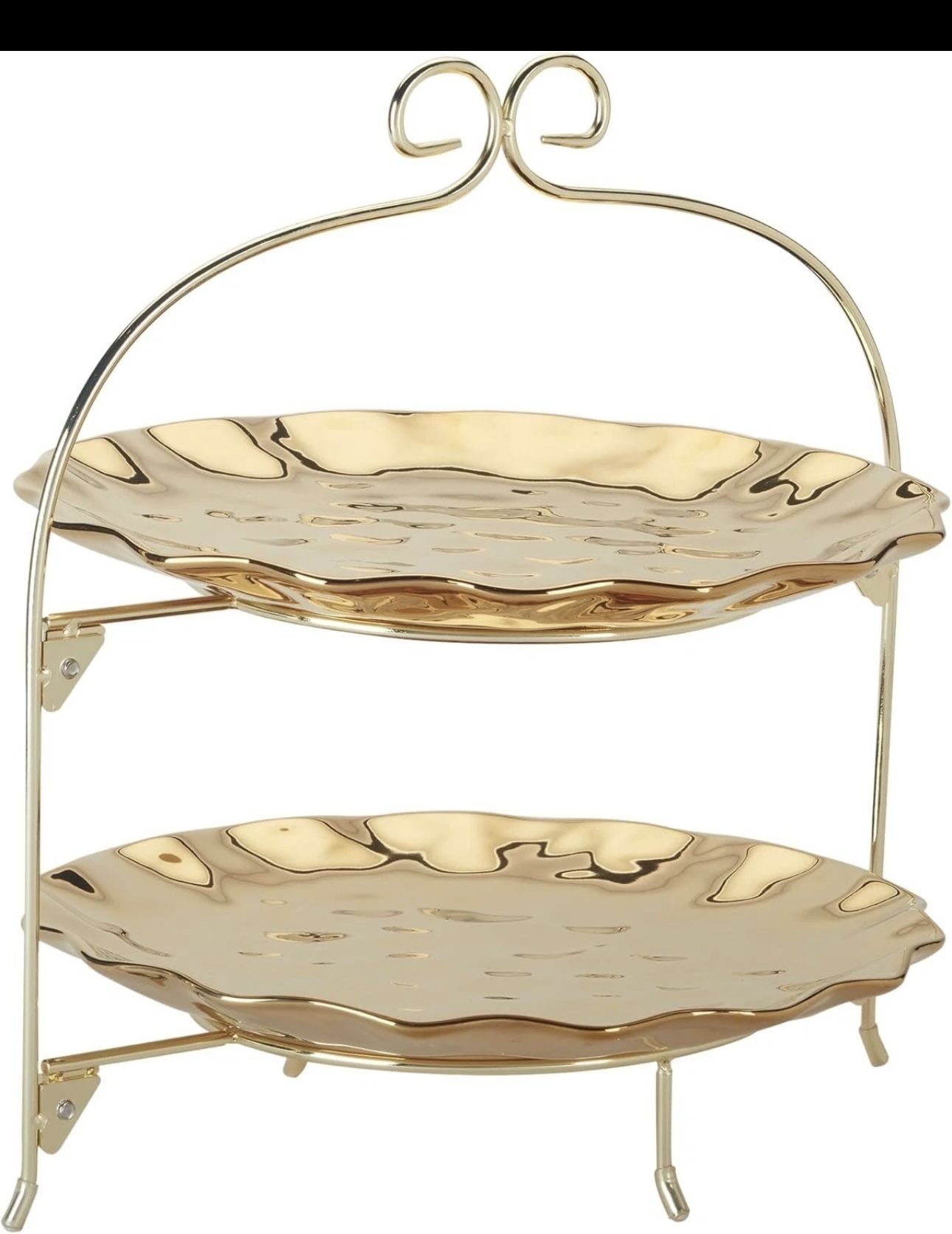 Certified International Gold Coast 2 Tier Rack with 11" Plates, 13.25" x 13.25"
