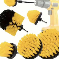 6pc Drill Brush Cleaning Set - High-Power Scrubber Attachment for Deep Cleaning - Flexible Extension Rod reaching Grout, Floors, Bath, Tubs, Tiles & C