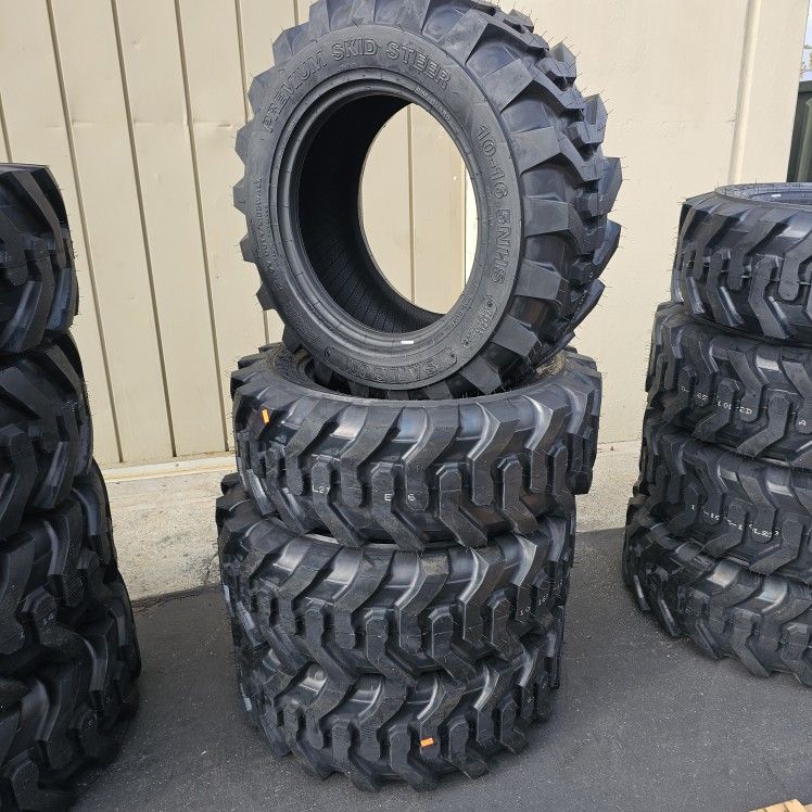 New 4 Set 10-16.5 Tire Bobcat Tractor Skid Steer Loader 10 Ply