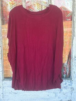 Anna & Ava Burgundy Boat Neck Tunic Top OSFA